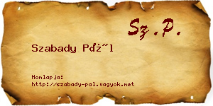 Szabady Pál névjegykártya